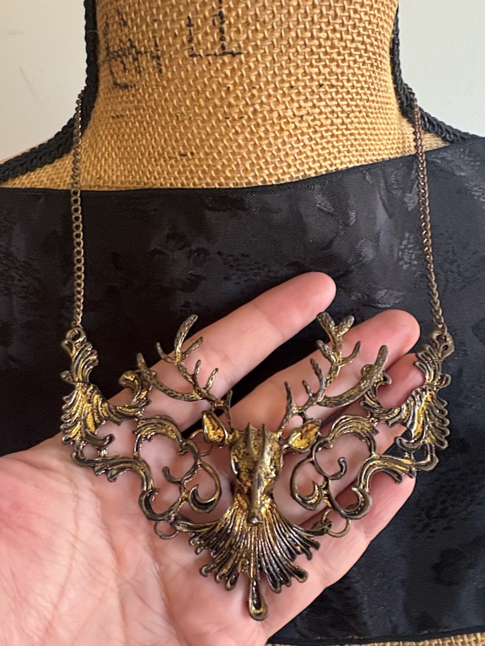 Ornate Antler Statement Necklace